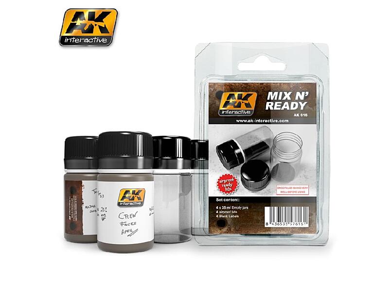 AK Interactive - Mix n Ready - Enamel - lahvičky na barvu (4 x 35ml)