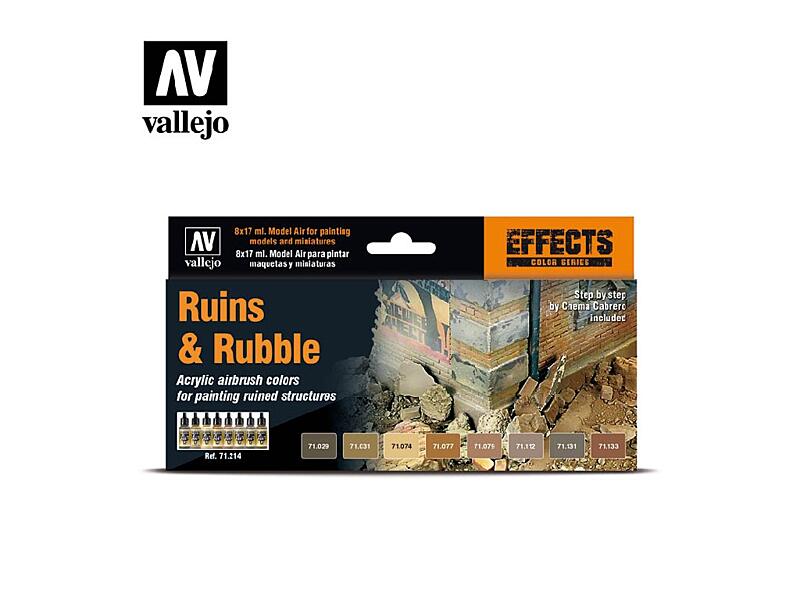 Vallejo - Model Air Set 71214 Ruins and Rubble 8x17 ml.
