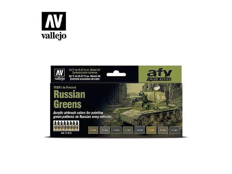 Vallejo - Model Air Set 71613 Russian Greens 1928 to Present 8x17 ml.