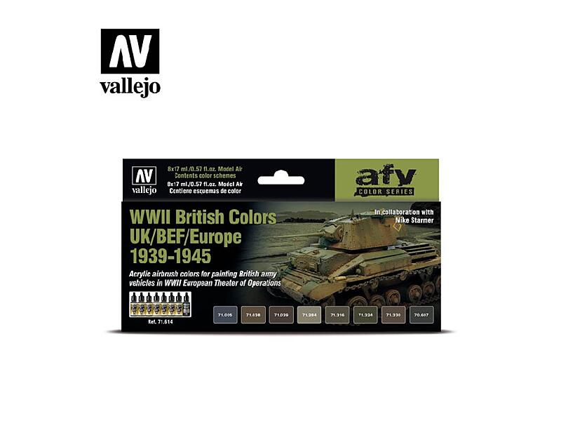 Vallejo - Model Air Set 71614 WWII British Colors UK/BEF/Europe 1939-1945 8x17 ml.