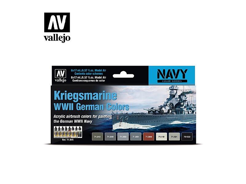 Vallejo - Model Air Set 71615 Kriegsmarine WWII German Colors 8x17 ml.