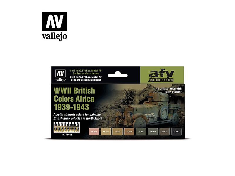 Vallejo - Model Air Set 71622 WWII British Colors Africa 1939-1943 8x17 ml.