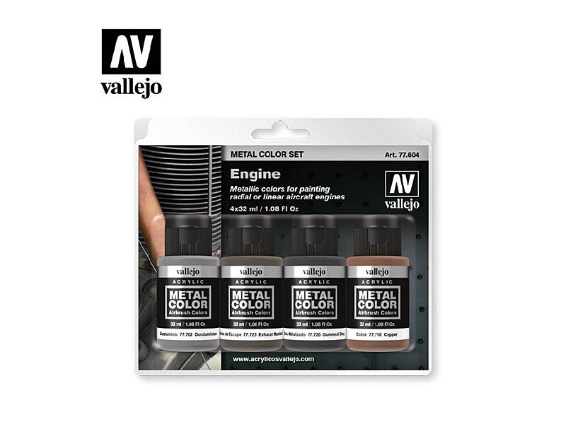 Vallejo - Metal Color Set 77604 Engine 4x32ml
