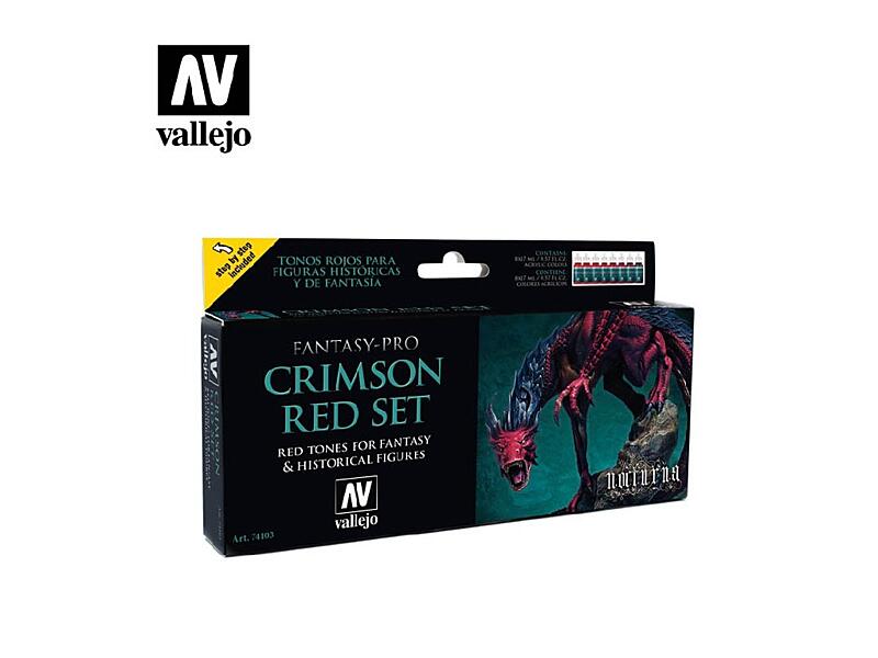 Vallejo - Pro Nocturna Set 74103 Crimson Red Set 8x17 ml.