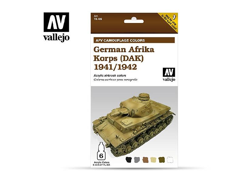 Vallejo - Model Air Set 78409 AFV German Afrika Korps 1941/42 (DAK) 6x8 ml.