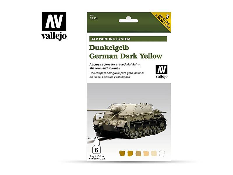 Vallejo - Model Air Set 78401 AFV German Yellow Armour Painting System 6x8 ml.