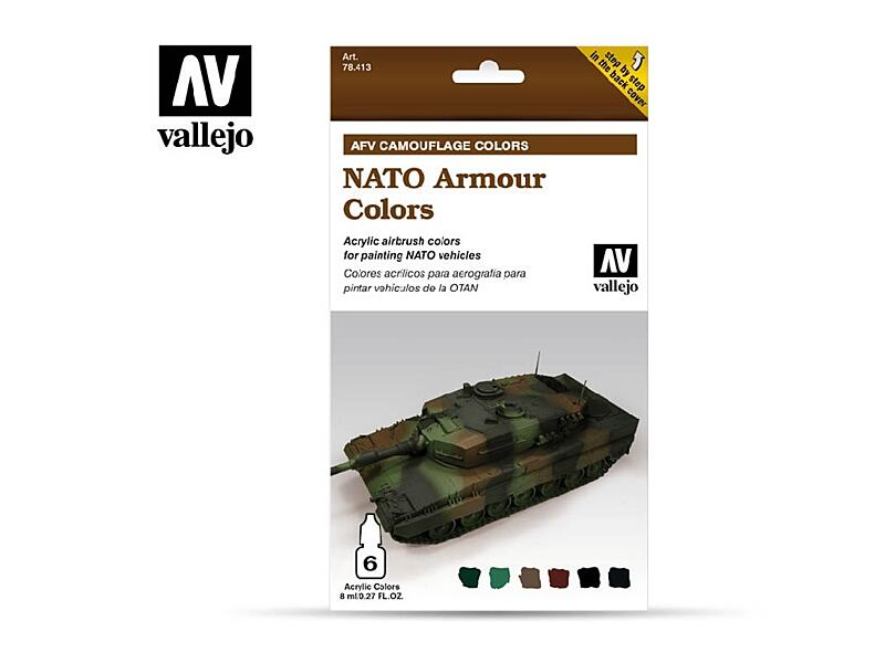 Vallejo - Model Air Set 78413 AFV NATO Armour Colors 6x8 ml.