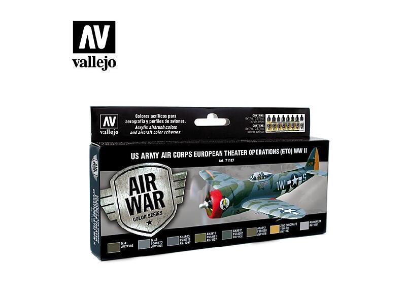 Vallejo - Model Air Set 71182 US Army Air Corps European Theater Op. (ETO) WWII 8x17 ml.