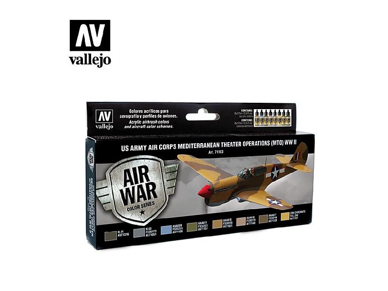 Vallejo - Model Air Set 71183 US Army Air Corps Mediterranean Theater Op. (MTO) 8x17 ml.