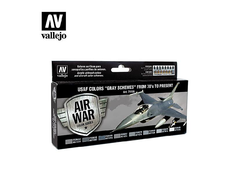 Vallejo - Model Air Set 71156 USAF Colors Grey Schemes 8x17 ml.