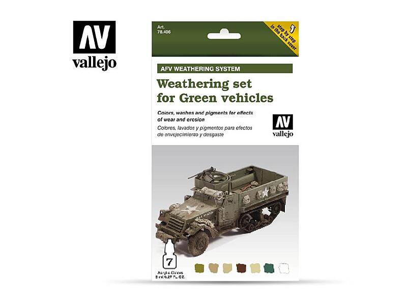 Vallejo - Model Air Set 78406 Weathering For Green Vehicles 7x8 ml.