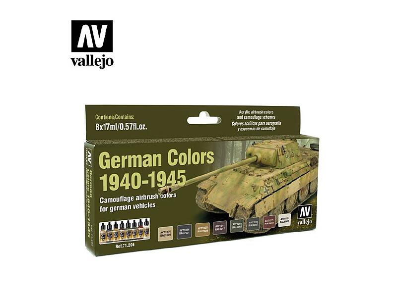 Vallejo - Model Air Set 71206 German WWII Colors 1940-1945 8x17 ml.