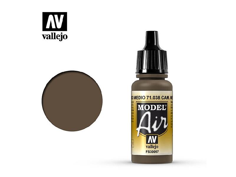 Vallejo - Model Air 71038 Camouflage Medium Brown 17 ml.