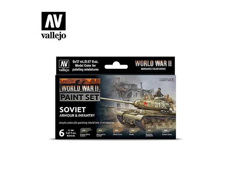 Vallejo - Model Color Set 70202 WWII Soviet Armour and Infantry 6x17 ml.