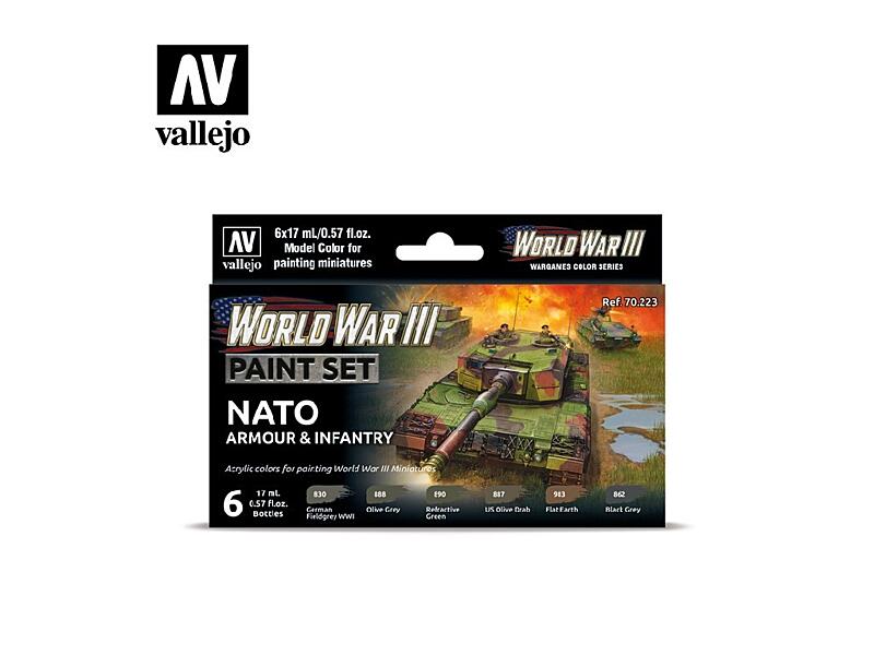 Vallejo - Model Color Set 70223 WWIII NATO Armour and Infantry 6x17 ml.