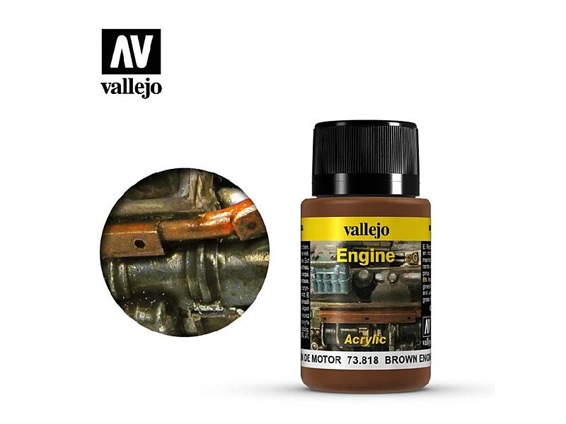 Vallejo - Weathering Effects 73818 Brown Engine Soot 40 ml.