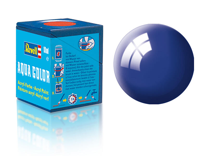Revell - Barva akrylová - 36151: leská ultramarínová modrá (ultramarine-blue gloss) 18ml