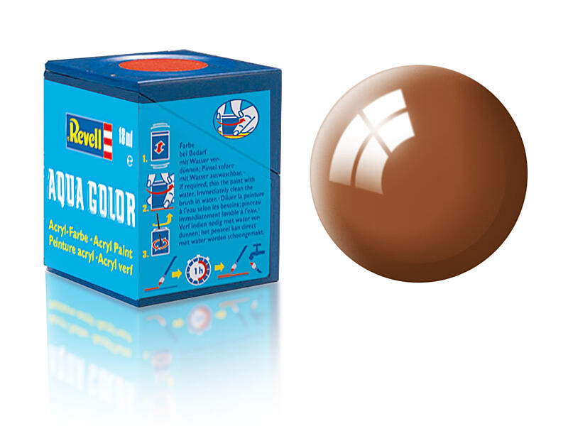 Revell - Barva akrylová - 36180: leská blátivě hnědá (mud brown gloss) 18ml