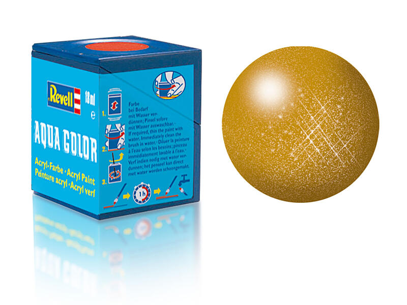 Revell - Barva akrylová - 36192: metalická mosazná (brass metallic) 18ml
