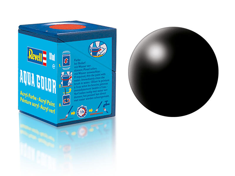 Revell - Barva akrylová - 36302: hedvábná černá (black silk) 18ml