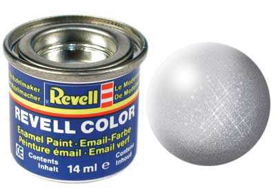 Revell - Barva emailová - 32190: metalická stříbrná (silver metallic) 14ml