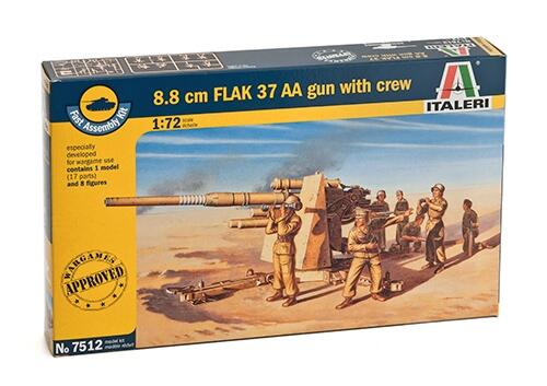 Italeri - 7512 - 8.8 CM FLAK 37 AA GUN with crew 1:72