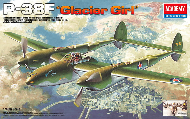 Academy - 12208 - P-38F LIGHTNING GLACIER GIRL 1:48