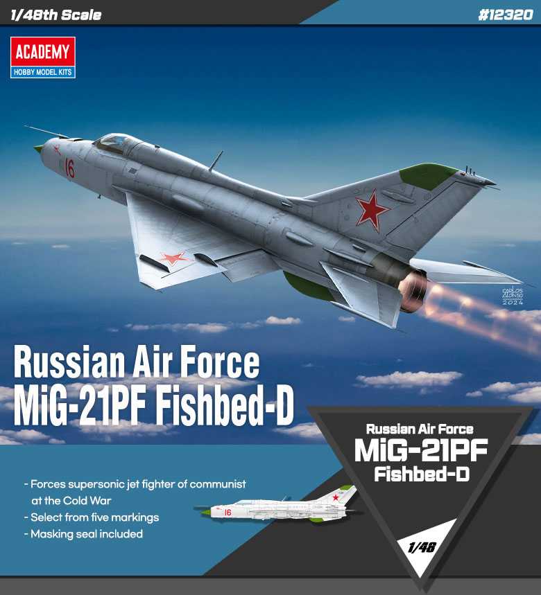 Academy - 12320 - Russian Air Force MiG-21PF Fishbed-D 1:48