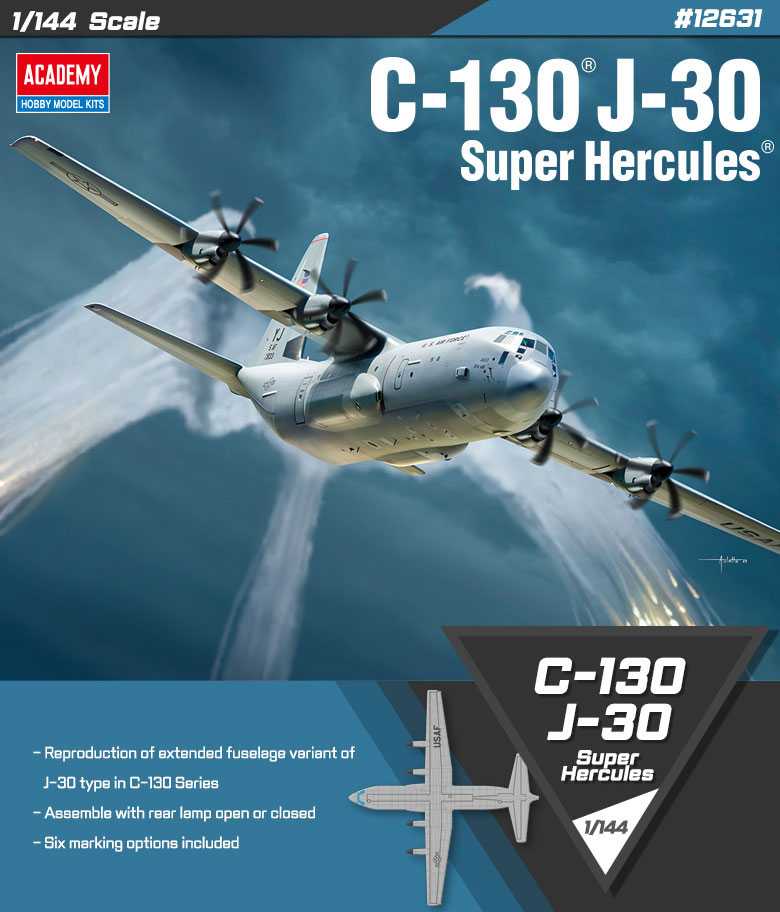 Academy - 12631 - C-130J-30 Super Hercules 1:144