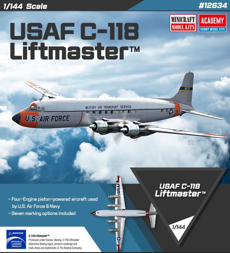 Academy - 12634 - USAF C-118 Liftmaster 1:144
