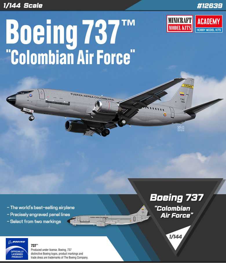 Academy - 12639 - Boeing 737 Colombian Air Force 1:144