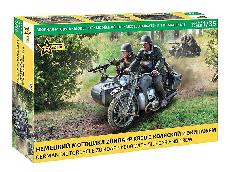 Zvezda - 3717 - Zuendapp K800 Motorcycle w/sidecar 1:35