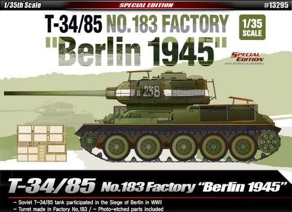 Academy - 13295 - T-34/85 No.183 Factory Berlin 1945 1:35