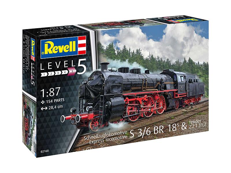 Revell - 02168 - Express locomotive S3/6 BR18(5) with Tender 2‘2’T 1:87