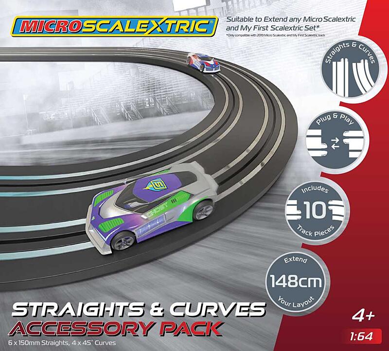 Rozšíření trati MICRO Scalextric G8045 - Track Extension Pack - Straights & Curves