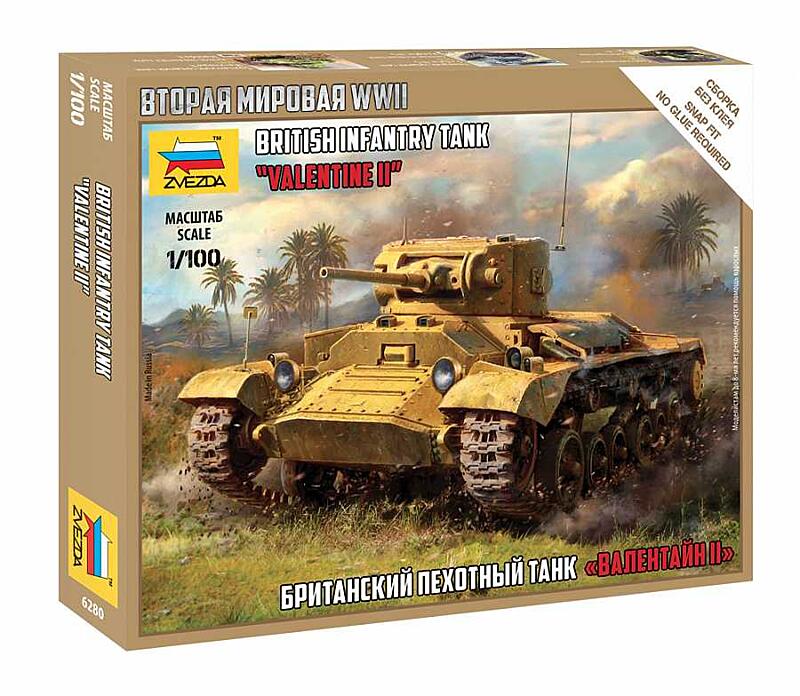 Zvezda - 6280 - British Infantry Tank Valentine II 1:100