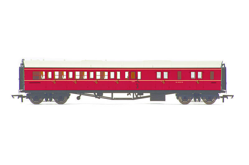 Vagón osobní Hornby R4764 - BR Collett Coach Corridor Brake Third Class RH, Maroon