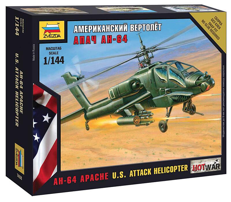 Zvezda - 7408 - AH-64 Apache Helicopter 1:144