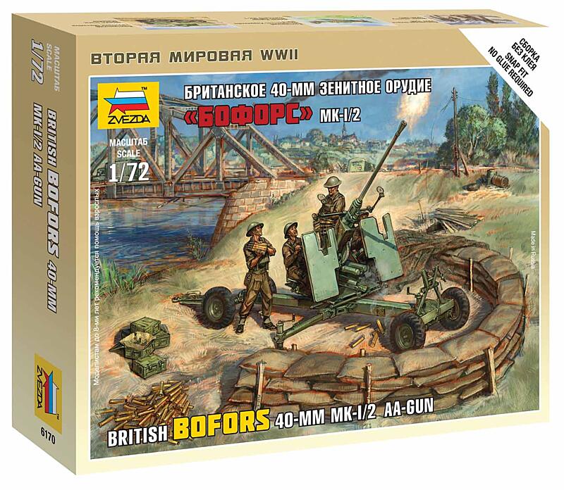 Zvezda - 6170 - British Bofors 40mm Mk-2 AA-Gun 1:72
