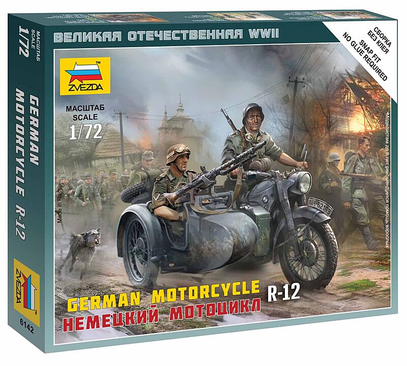 Zvezda - 6142 - German Motorcycle R-12 1:72