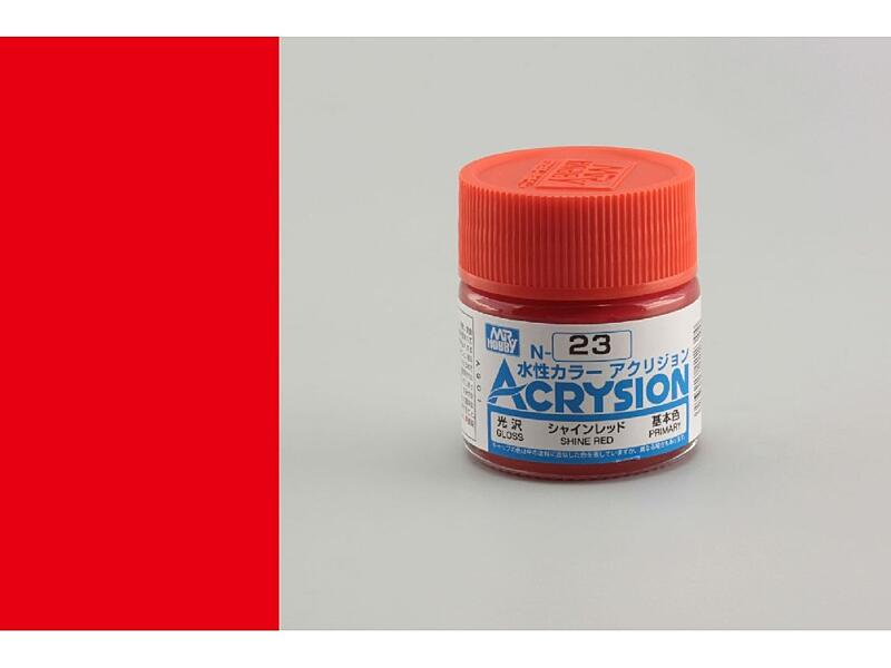 Gunze - Acrysion - N023 - Shine Red - Zářivě červená 10ml