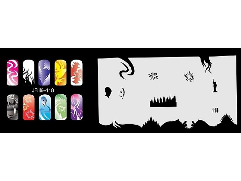 Šablona na nehty (airbrush nail art) JFH06-118