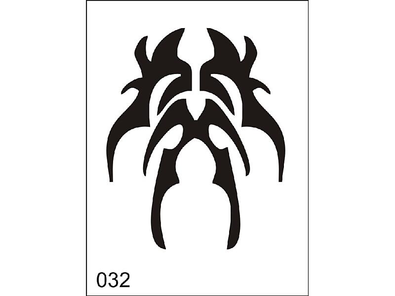 Šablona pro dočasné airbrush tetování M032 - 6,5 x 8,5 cm