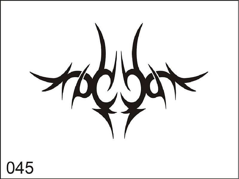 Šablona pro dočasné airbrush tetování M045 - 6,5 x 8,5 cm