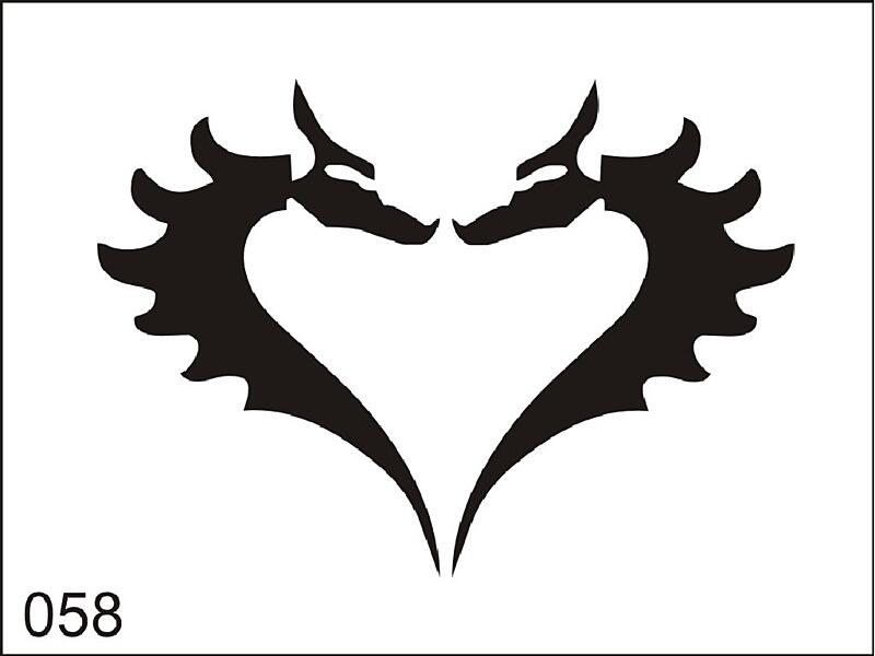 Šablona pro dočasné airbrush tetování M058 - 6,5 x 8,5 cm