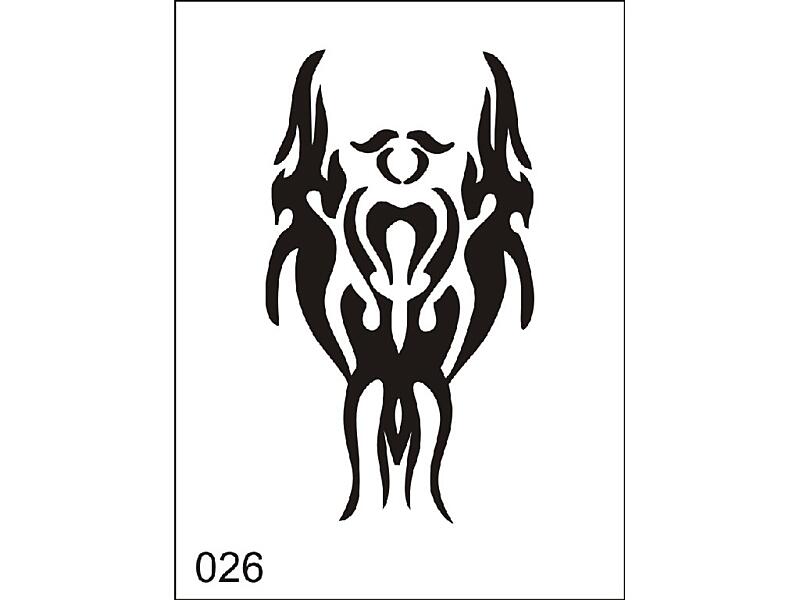 Šablona pro dočasné airbrush tetování V026 - 11,5 x 15,5 cm