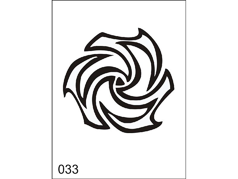 Šablona pro dočasné airbrush tetování V033 - 11,5 x 15,5 cm