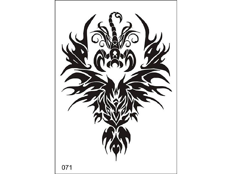 Šablona pro dočasné airbrush tetování V071 - 11,5 x 15,5 cm