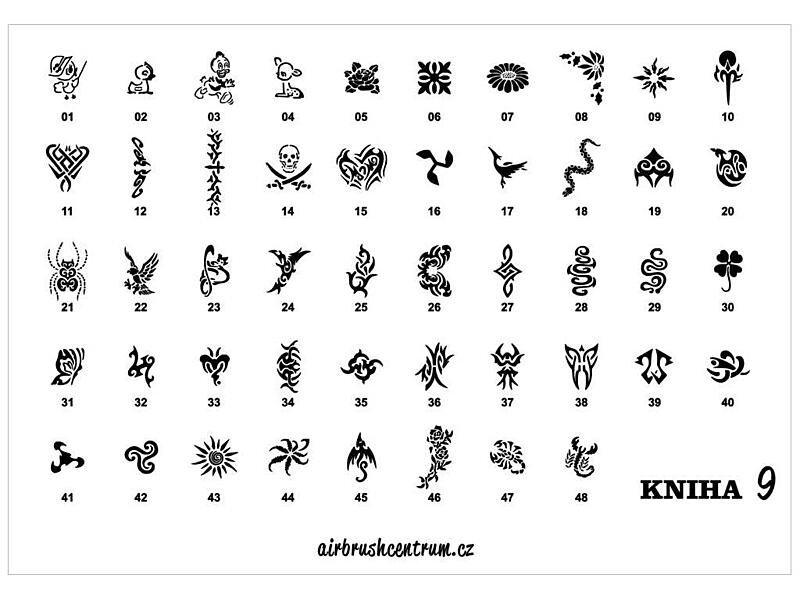 Kniha šablon pro airbrush dočasné tetování 09