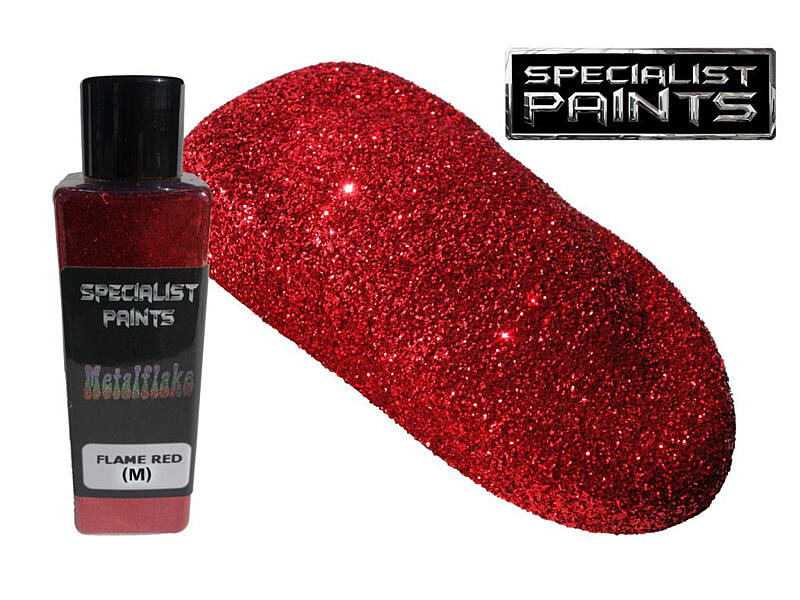 Metal Flake Flame Red 50g vel. M (0,4 mm)